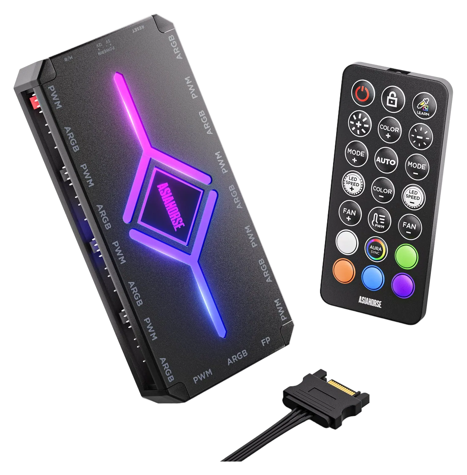 ASIAHORSE ASH-S1 ARGB & PWM Fan Hub with Remote