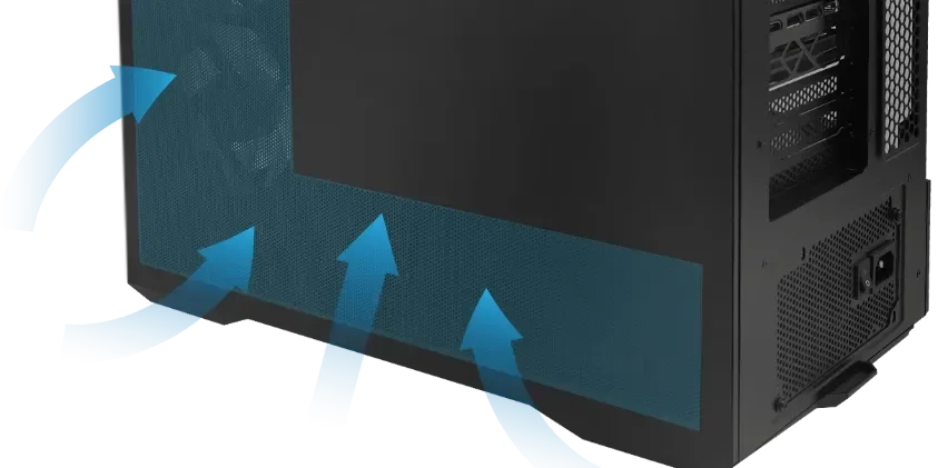 Side Mesh, Up to 40.3% Open