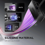 Asiahorse Aurora Pro 24-Pin ARGB Cable Cover - Black / White (205mm) - Image 8